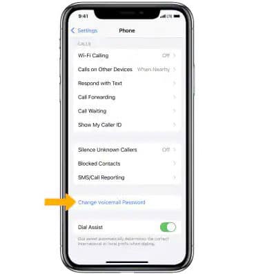 change voicemail password